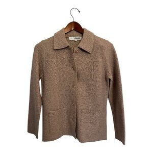 Contemporaine 100% wool Cream Button-Up Cardigan size XS